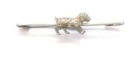 Vintage Art Deco Era Rhinestone Detailed Dog Design Bar Brooch