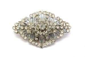 Vintage Art Deco Era Rhinestone Set Abstract Geometric Design Brooch