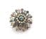 Vintage Atomic Age Floral Style Rainbow Iris Glass And Clear Rhinestone Set Statement Brooch