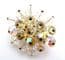 Vintage Aurora Borealis Crystal Bead Cluster Design Brooch