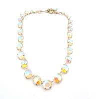 Vintage Aurora Borealis Rhinestone Riviera Style, Adjustable Length Choker Necklace