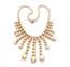 Vintage Aurora Borealis Rhinestone Set Fringe Drop Design Eloxal Metal Choker Necklace