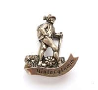 Vintage Austrian Hinterglemm Hiking Design Souvenir Style Travel Brooch