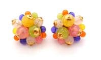 Vintage Avon Cluster Bead Retro Design Earrings
