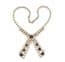 Vintage Black And Clear Rhinestone Set Monochrome Statement Design Double Drop Choker Necklace