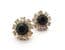 Vintage Black And Clear Rhinestone Set Retro Design Earrings