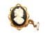 Vintage Black And White Lady Design Cameo Brooch Complete With Safety Chain