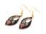 Vintage Black Cloisonne Enamel Floral Drop Design Earrings