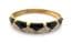 Vintage  Black Enamel And Rhinestone Set Hinged Retro Design Bangle
