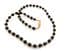 Vintage Black Glass French Jet And Gold Seed Bead Choker Necklace