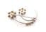 Vintage Blue And Clear Rhinestone Curving Floral Pair Of Flowers Design Brooch