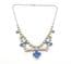 Vintage Blue And Clear Rhinestone Set Abstract Geometric Swag Drop Statement Design Choker Necklace