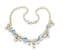 Vintage Blue And Clear Rhinestone Set Eloxal Metal Choker Necklace