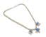 Vintage Blue And Clear Rhinestone Set Triple Drop Geometric Design Choker Necklace