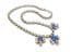 Vintage Blue And Clear Rhinestone Set Triple Drop Geometric Design Choker Necklace