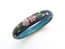 Vintage Blue Cloisonne Enamel Floral Design Bangle