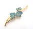 Vintage Blue Flower And Butterfly Design Cloisonne Enamel Brooch Attributed to Fish And Crown