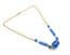 Vintage Blue Glass Bead Detailed Retro Design Choker Necklace