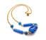 Vintage Blue Glass Bead Detailed Retro Design Choker Necklace