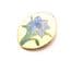 Vintage Blue Iris Or Orchid Cloisonne Enamel Flower Brooch By Fish And Crown