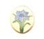 Vintage Blue Iris Or Orchid Cloisonne Enamel Flower Brooch By Fish And Crown