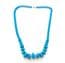 Vintage Blue Plastic Beaded Retro Pop Design Necklace