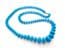 Vintage Blue Plastic Beaded Retro Pop Design Necklace