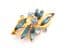 Vintage Blue Rhinestone Set  Abstract Modernist Design Brooch