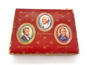 Vintage Boxed And Sealed US Theme Waddingtons Gold Edged Mid Century Playing Cards