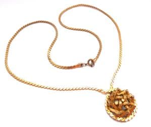 Vintage Brutalist Style Abstract Design Matinee Length Necklace