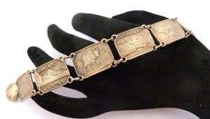 Vintage Canadian Souvenir Design Panel Bracelet