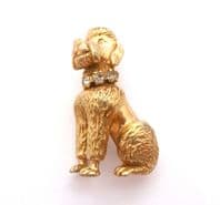 Vintage Castlecliff  Rhinestone Detailed Poodle Dog Style Brooch