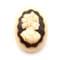 Vintage Celluloid Cameo Design Clip On Earring And Brooch Jewellery Set