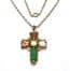 Vintage Celtic Cross Style Faux Gem Set Pendant And Necklace