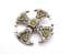 Vintage Celtic Scottish Cross Design Faux Green Gem Set Brooch