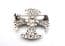 Vintage Celtic Scottish Cross Design Faux Green Gem Set Brooch