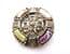 Vintage Celtic Scottish Cross Detailed Faux Gemstone Set Brooch