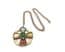 Vintage Celtic Scottish Cross Style Necklace With Faux Gemstones