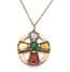 Vintage Celtic Scottish Cross Style Necklace With Faux Gemstones