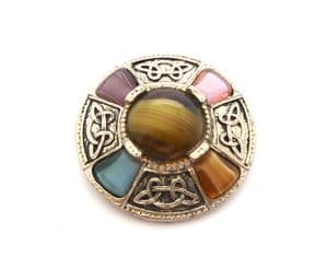 Vintage Celtic Scottish Design Faux Gem Set  Brooch