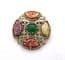 Vintage Celtic Scottish Lattice Work Detailed Faux Gemstone Set Brooch