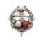 Vintage Celtic Scottish Penannular Brooch With Faux Agate Gemstones