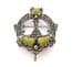Vintage Celtic Scottish Penannular Style Brooch With Faux Connemara Marble Gemstones