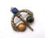 Vintage Celtic Scottish Penannular Style Brooch With Faux Gem Detailing