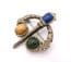 Vintage Celtic Scottish Penannular Style Brooch With Faux Gem Detailing