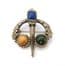 Vintage Celtic Scottish Penannular Style Brooch With Faux Gem Detailing