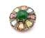 Vintage Celtic Scottish Shield Style Brooch With Mixed Faux Gem Detailing