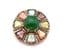 Vintage Celtic Scottish Shield Style Brooch With Mixed Faux Gem Detailing