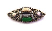 Vintage Celtic Scottish Style Brooch With Faux Gem Detailing And Triquetra Knot Work Detailing