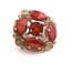 Vintage Celtic Scottish Style Brooch With Red Faux Gem Detailing